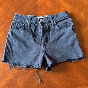 MOTHER Denim Superior High Waisted Spinner Skimp Shorts Sz 25 Blue Graphite